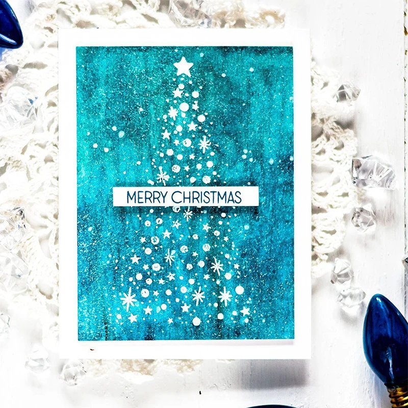 

Bling Christmas Tree Transparent Clear Silicone Stamp Set for DIY Scrapbooking/Photo Album Craft Decorative Clear Stamp 6X8IN