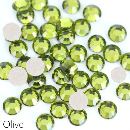 1440 шт блестящие стразы с кристаллами SS3 до SS34, не Горячие Стразы с плоской задней стороной для клея одежды, камень для дизайна ногтей B0993 - Цвет: Olive