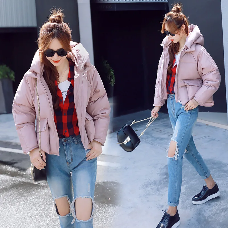 

Winter clothes all Korean Short bread, wind lady new design fashion jacket cotton loose thickened down plus size clothing
