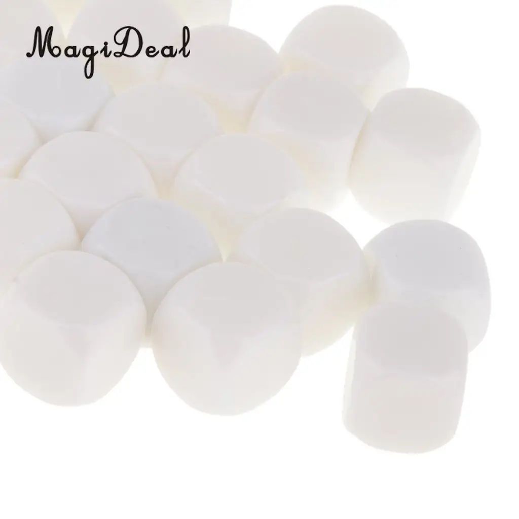 MagiDeal Горячие 25Pcs16mm D6 игровые кости DIY для паба клуба Вечерние игры, веселье семья друг игра азартные игры аксессуары Замена Белый