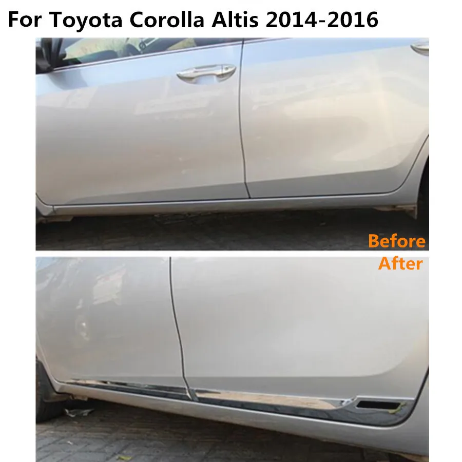 Автомобильный хромированный бампер из АБС пластика 4 шт. для toyota Corolla Altis 2014 2015