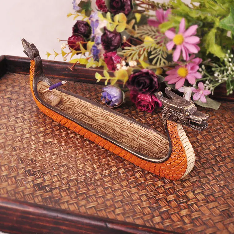 TNUKK Southeast Asia dragon boat incense board crafts incense box