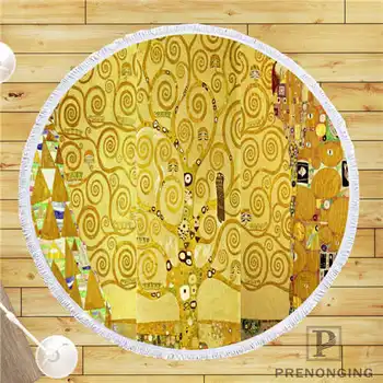 

Custom DIY Customized Microfiber Fabric gustav-klimt (3)@1 Round Beach Blanket Towel Printed on Demand 150cm #19-01-28-4-173