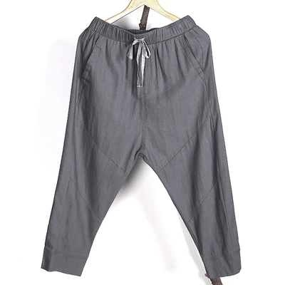 Для мужчин брюки однотонные Повседневное Хлопковые Штаны Для мужчин белье свободные джоггеры брюки Для мужчин модные высокое качество удобные брюки K482 - Цвет: grey