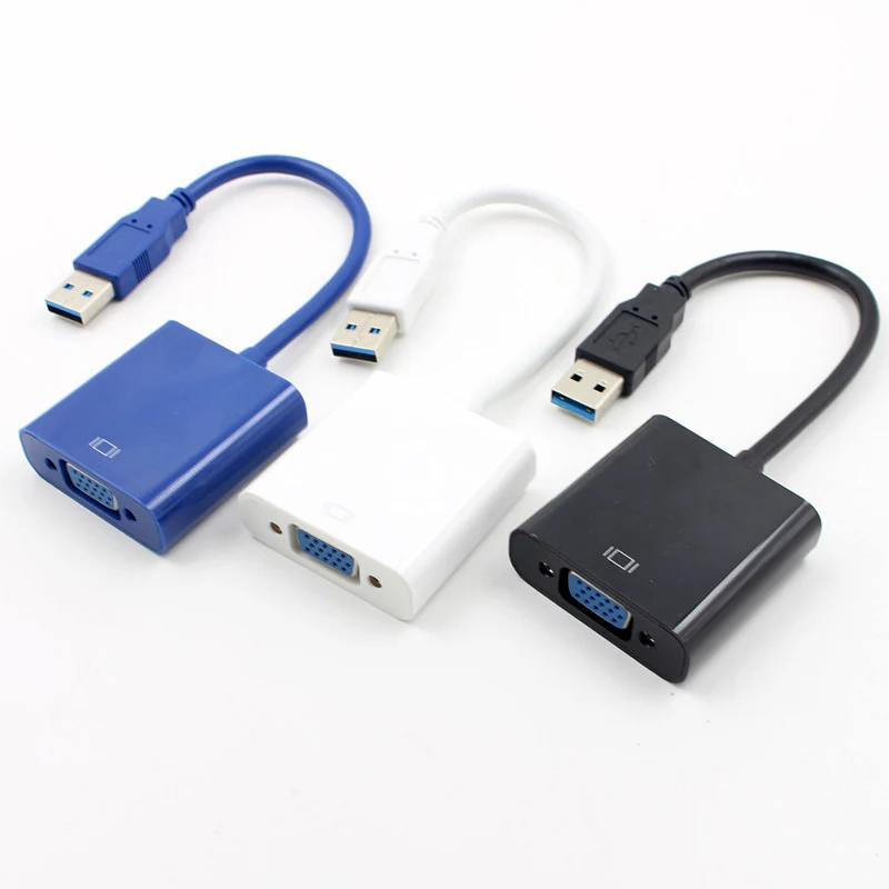 Горячая продажа USB 3 0 в VGA Мульти дисплей адаптер кабель конвертер внешняя