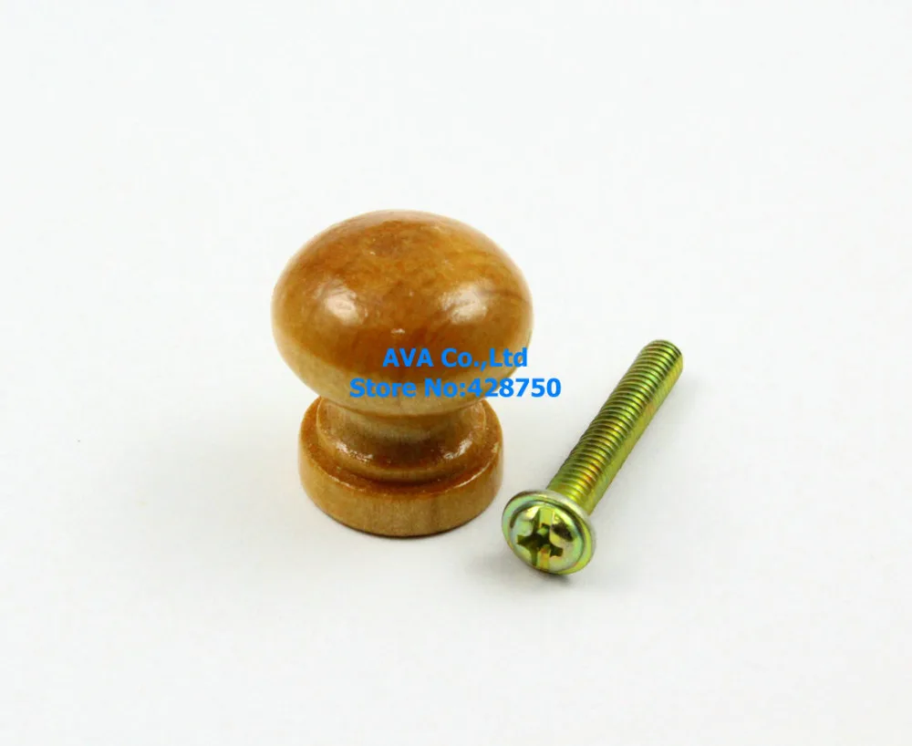 50 Pieces 20mm Wooden Drawer Knob Pull Knob Wood Knob Furniture