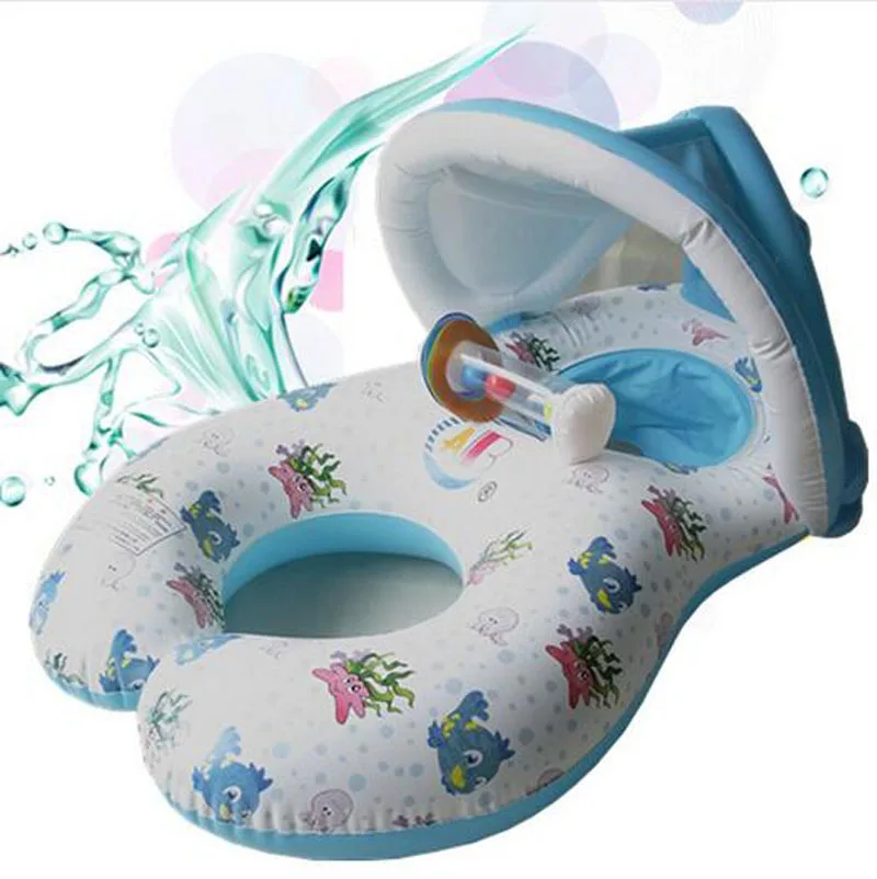 Outdoor Swimming Float Ring Baby Mother And Child Inflatable Swimming Ring Circle Double Seat Raft Swim Ring Aid Trainer Rings