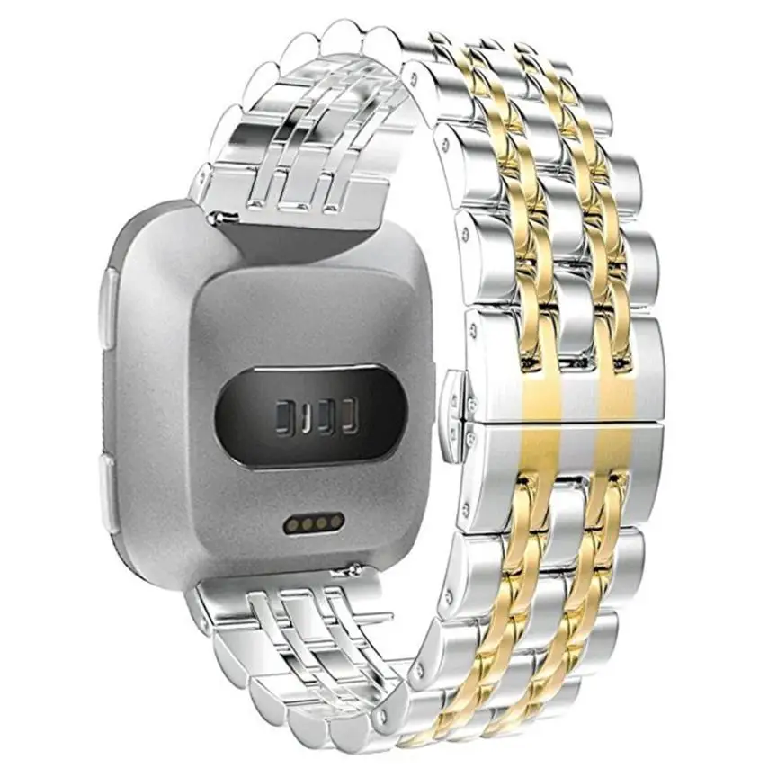 Gold Hiperdeal браслет из нержавеющей стали ремешок для Fitbit Versa Смарт-часы дропшиппинг Jun 5 - Цвет: Gold