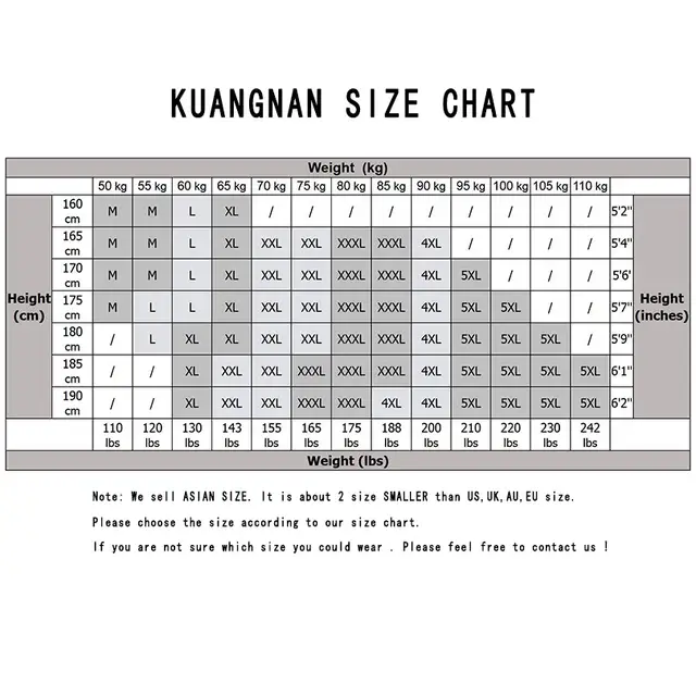 Mens Sweatpants Size Chart