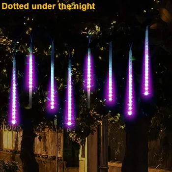 

8PCS LED Meteor Lamp Party Decoration Lights Meteor Shower Rain Snowfall Xmas Tree Garden Outdoor Purple Romantic Lamps