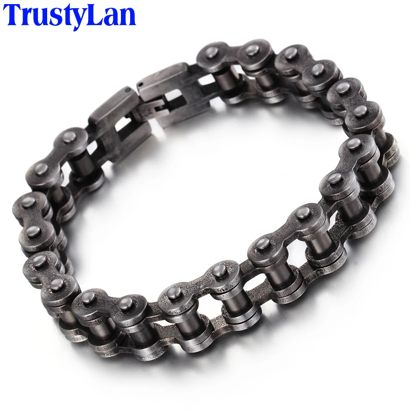 Панк Рокер мотоциклетная велосипедная цепь мужской браслет Тяжелая нержавеющая сталь ювелирные аксессуары Байкер мужские s браслеты для мужчин браслет