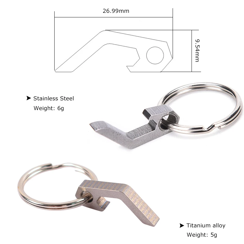 Портативный Легкий Карманный Компактный из нержавеющей стали титановый сплав EDC инструмент мини-открывашка для бутылок брелок с инструментами Открытый Кемпинг