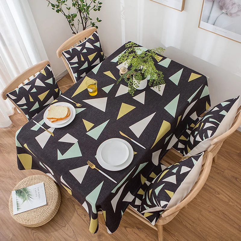 

Nordic Simple Printed Geometric Tablecloth Cotton Linen Tablecloth Restaurant Party Home Decoration Table Cloth Home Textiles
