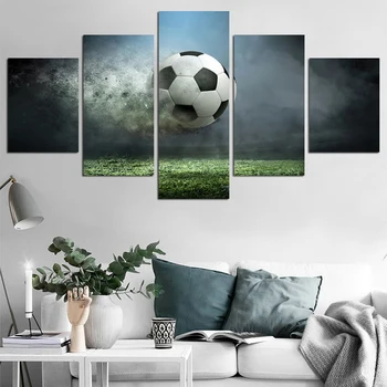 

wall art canvas painting 5 piece HD print Football Course Sport posters modular canvas art home decor