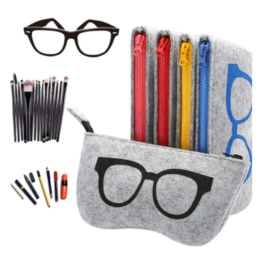 New Arrival Exquisite Wool Felt Cloth Eyeglass Case Women Sunglasses