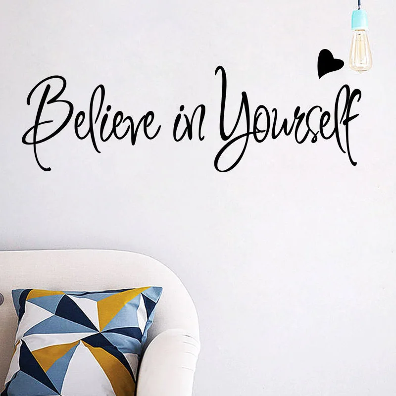 

DCTOP Believe In Yourself Wall Sticker Encouraging Sentence Home Decor Vinyl Art Wall Decor Removable