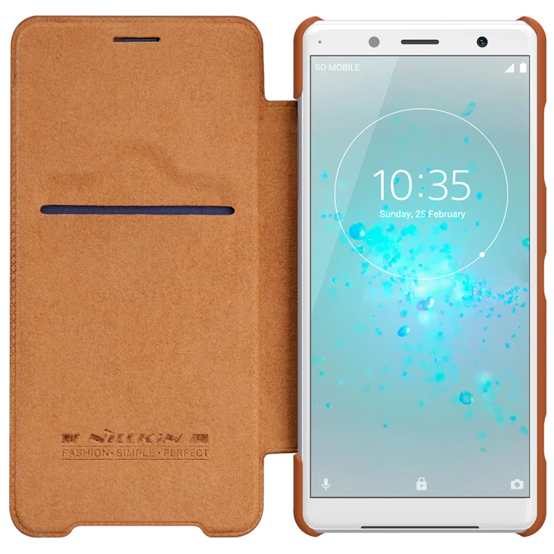 

For Sony Xperia XZ2 Compact Case NILLKIN QIN Series Leather Card Pocket Case Cover For Sony Xperia XZ2 Compact Flip Wallet Case