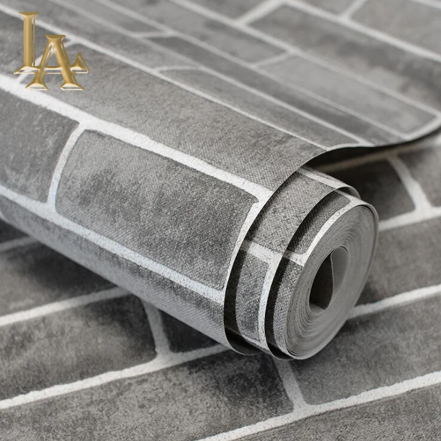 

Rustic Vintage Brick Wallpaper Grey Wall Coverings Brick Pattern Shop Decoration TV Background Home Mural Wall Paper