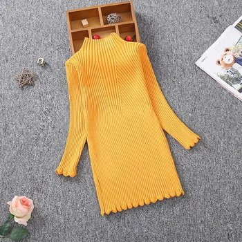 New 2020 Autumn Winter Girls Knitted Dress Children Clothes Slim Princess Girls Sweater Dress 2-13Y RT275 2