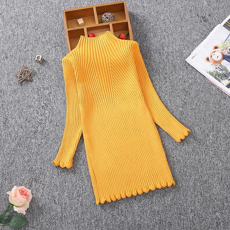 Comprar Nuevo 2018 Otoño Invierno niñas Vestido de punto ropa para niños ajustado princesa niñas suéter vestido 2 13Y RT275