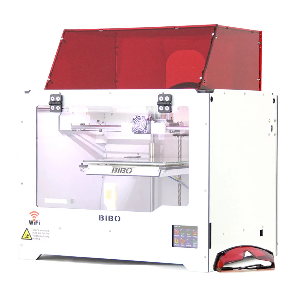  BIBO 3D Printer Cut Printing Time In Half Metal Frame Dual Extruder Laser Engraver Touch Screen Wifi Filament Detection Not DIY 