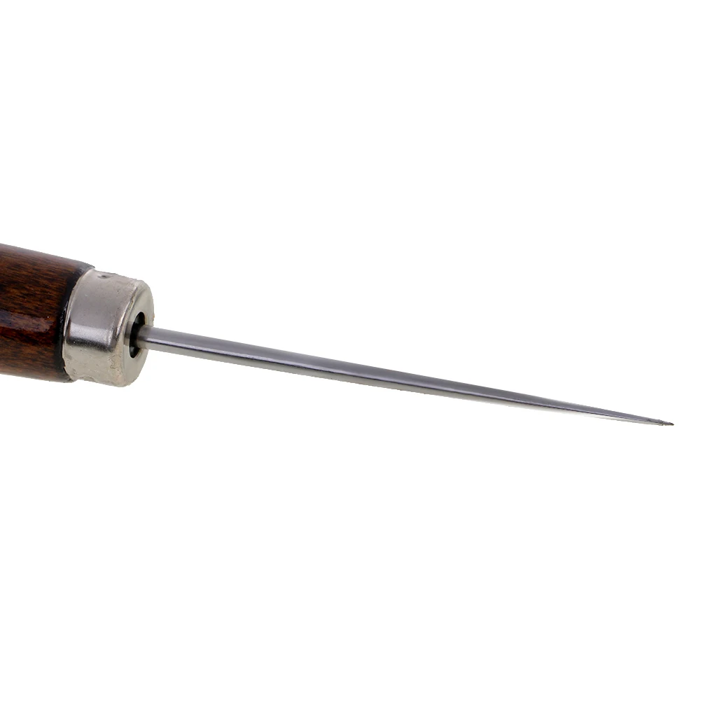Gourd Shape Leather Craft Cloth Tent Wood Handle Scratch Awl Sewing Repair Tool Pin Punching Hole Maker