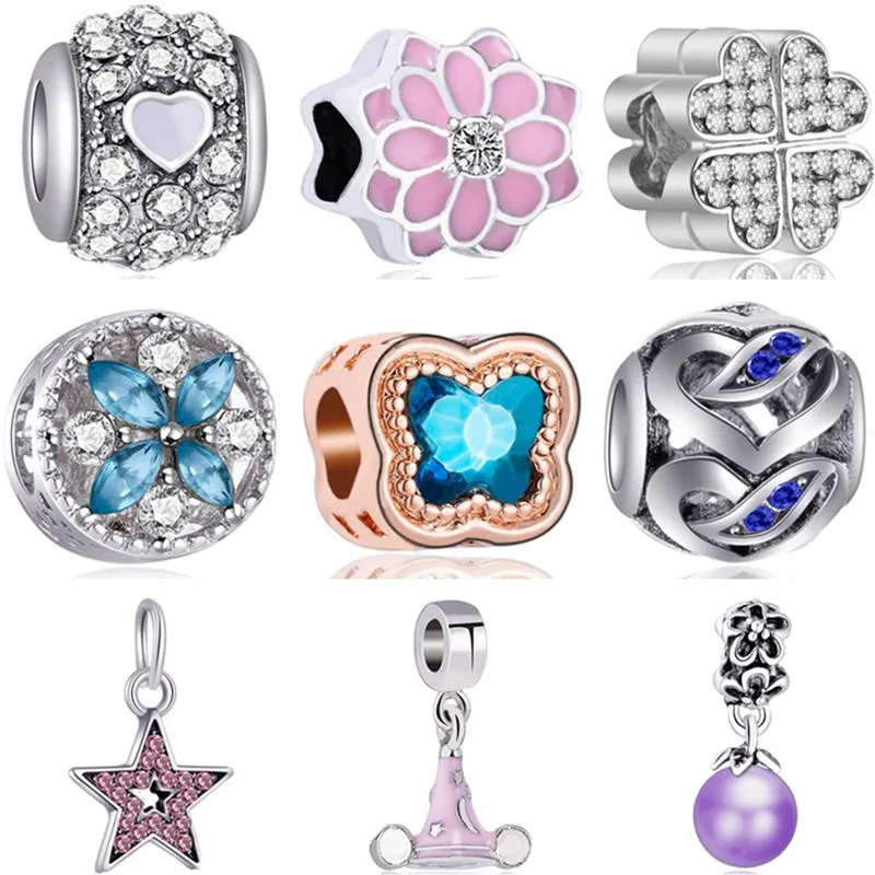 

European DIY Beads Monk Hat Stars Horse Hearts Simulated Pearl Beads Charms Fit Pandora Bracelets for Women Party Jewelry Colar