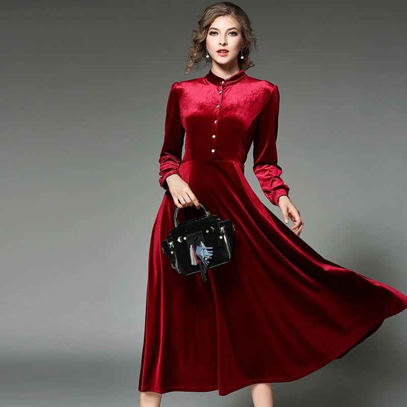 Красное Вельветовое Платье