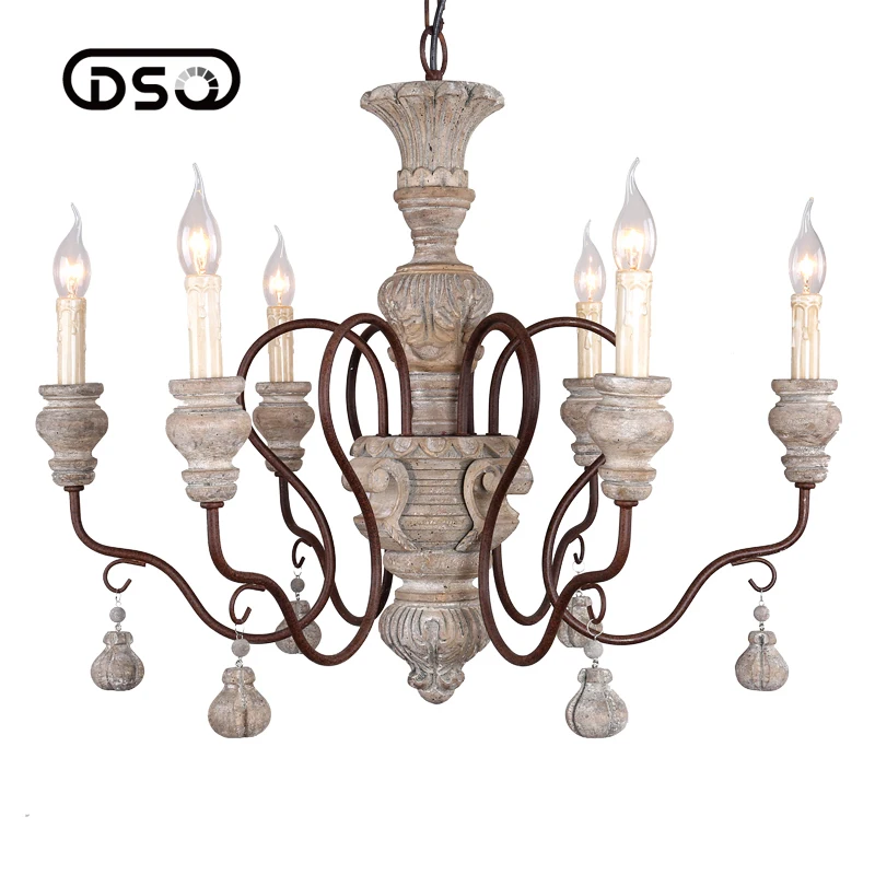 

Vintage Amercian Rustic Wooden Chandelier for Living Room Hotel and Bedroom