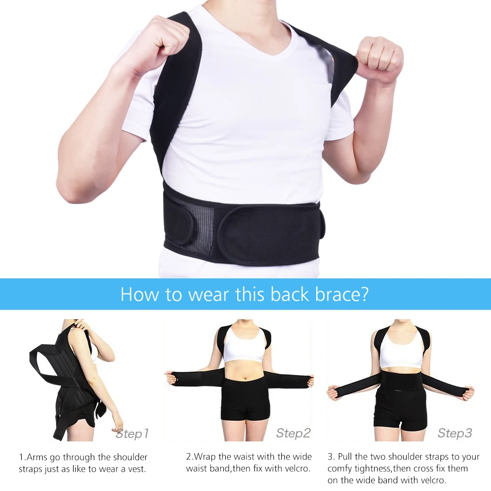 DearBeauty Orthopedic Belt Brace Posture Corrector Shoulder Back Support for Men Women Lumbar Spine Support Posture Correction