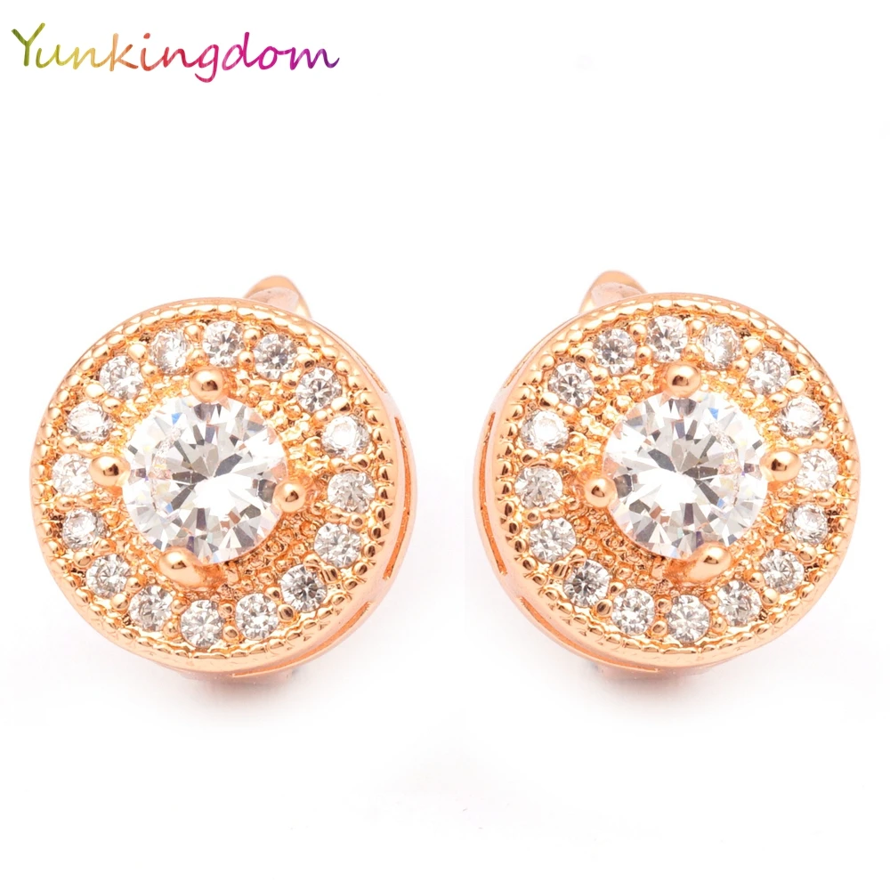 Классические круглые серьги кольца Yunkingdom 7 цветов кристаллы модные ювелирные
