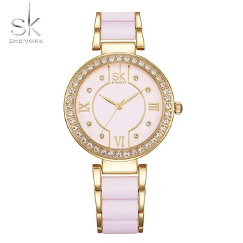 

2017 New High Quality Luxury Crystal Diamond Watches Women Gold Watch Steel Strap Rose Gold Sparkling Dress Wristwatch Drop Ship