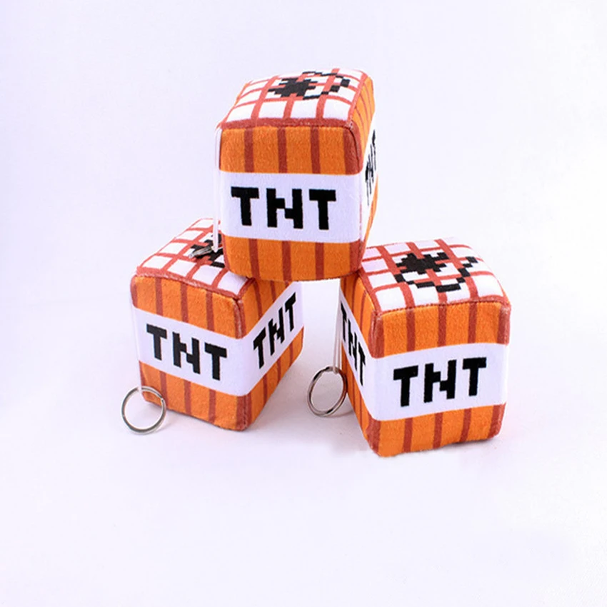2015 hot 10cm*10cm Minecraft Plush Toys Cotton Stuffed TNT Key Chain Bomb For Kids gift cartoon plush collection wholesale 2015 hot 10cm*10cm Minecraft Plush Toys Cotton Stuffed TNT Key Chain Bomb For Kids gift cartoon plush collection wholesale