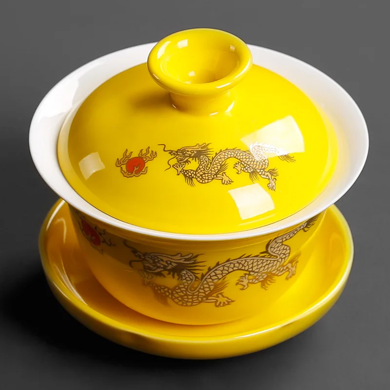 150 мл костяного фарфора кунг-фу чайный сервиз Gaiwan, чайная чашка Tureen фарфоровый чайный сервиз керамический чайный поднос Parlour чайная посуда Gai Wan чай тигуанинь