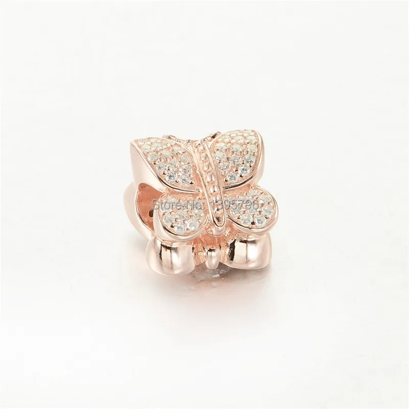 Rose Gold Butterfly Charms Fit Pandora 