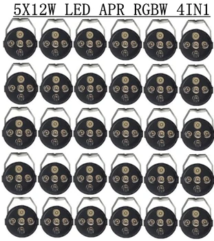 

30PCS/ 5X12W led Par light dmx512 LED flat PAR RGBW 4in1 PAR disco lights professional dj equipment