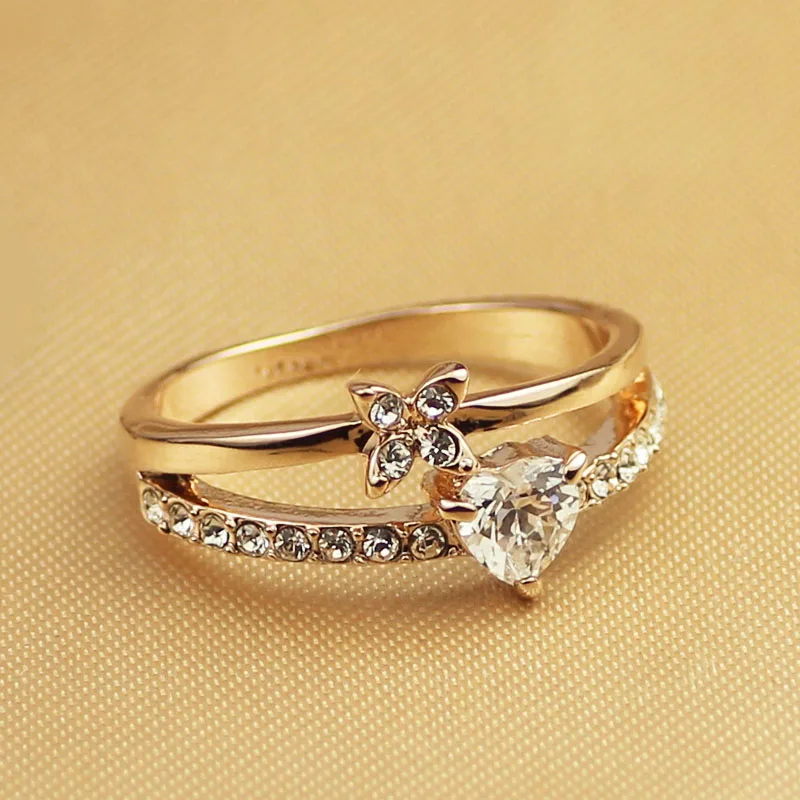 White heart band rings for women free shipping