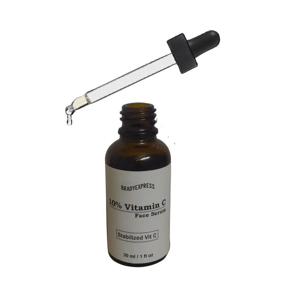 

New 10% Stabilize Vitamin C Face Serum Best Skin Moisturizer Hyaluronic Acid Vit E Free Shipping