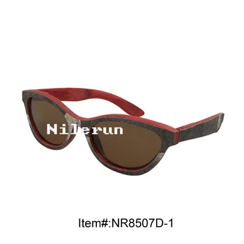 

cat eye Italian designer oil painted coating layered wood sunglasses