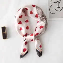Лето 2019 г. Элитный брендовый шелковый шарф квадратный для женщин шали и обертывания мода dot печати Офис небольшие волосы средства ухода за