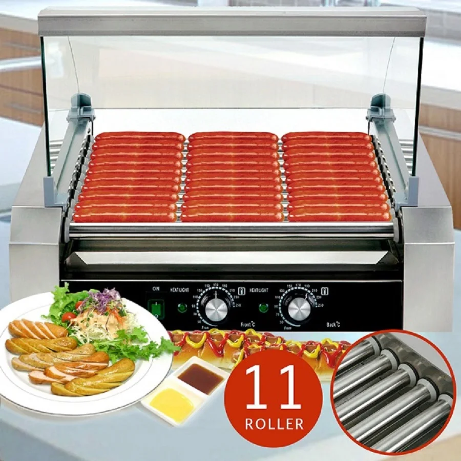 YONTREE 201 Stainless Steel 7/11 Rollers Electric Sausage Grill Cooker