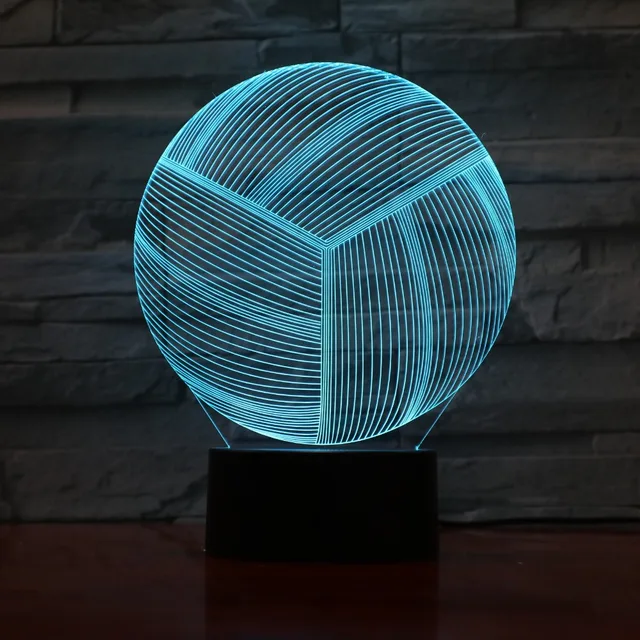 Acrylic Lamp Volleyball Sport 3D Night Light Novelty Gifts 7 Colors Changing LED Desk Table Lamp