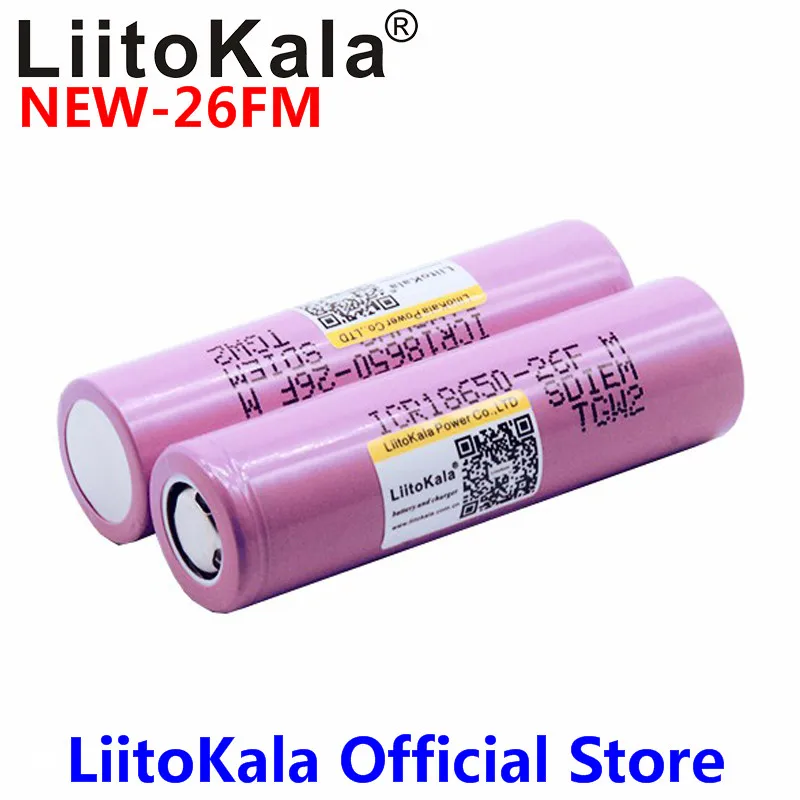 2 шт./лот оригинальный LiitoKala 3,7 В 18650 2600 мАч аккумуляторные батареи Батарея ICR18650-26FM безопасные аккумуляторы промышленного использования