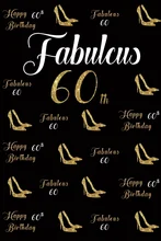 Laeacco Happy 60th Birthday Party Fabulous Golden High Heels Women Portrait Photo Backgrounds Backdrops Photocall Photo Studio