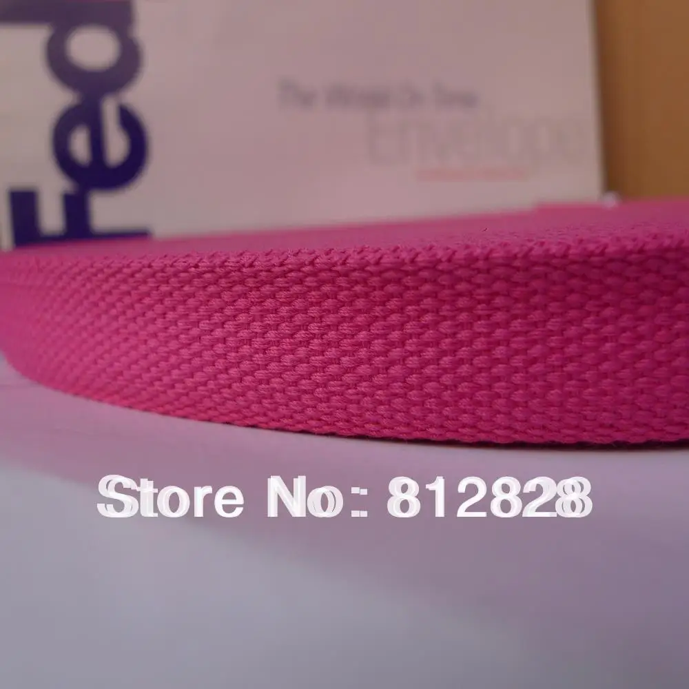 

50 Yards 1'' Inch 25mm #35 Hot Pink Color High Quality Cotton Polyester Webbing For Bags 50y/roll Free Shipping