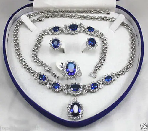 

shipping women's jewelry aquamarine Earring Bracelet Necklace Ring