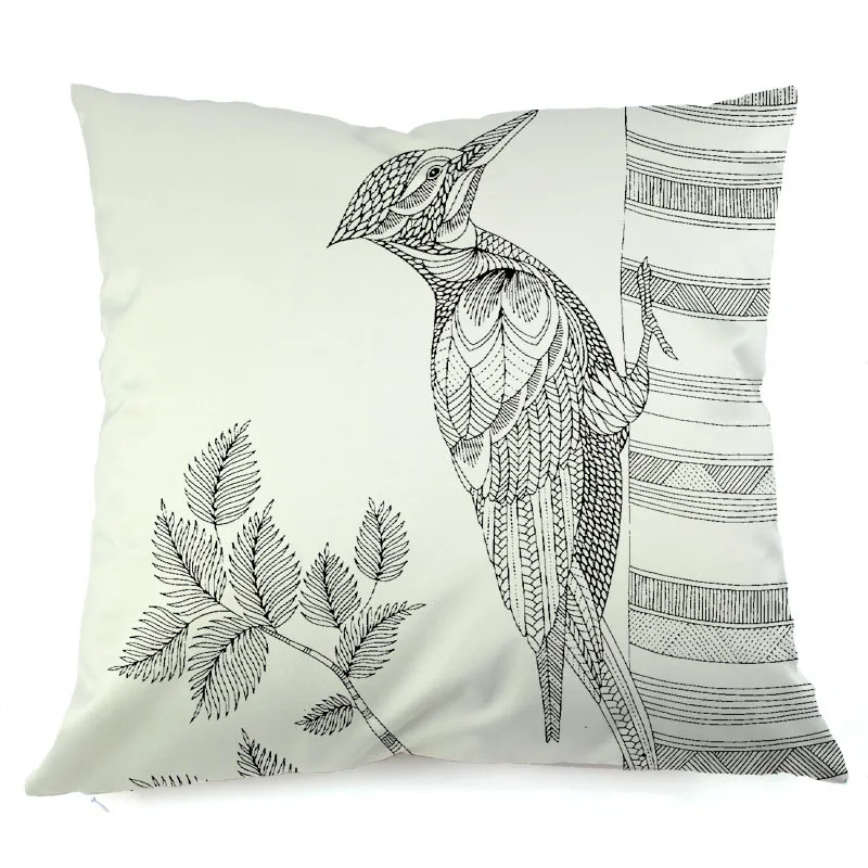 Kingfisher Тукан попугай дикая птица клетка окраска подушки ремесло комплект подушка с граффити чехол с красящими ручками, 18 дюймов