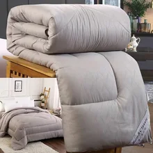 Новое однотонное шелковое роскошное зимнее стеганое одеяло для спальни, плотное теплое хлопковое стеганое пуховое одеяло, постельные принадлежности, одеяла