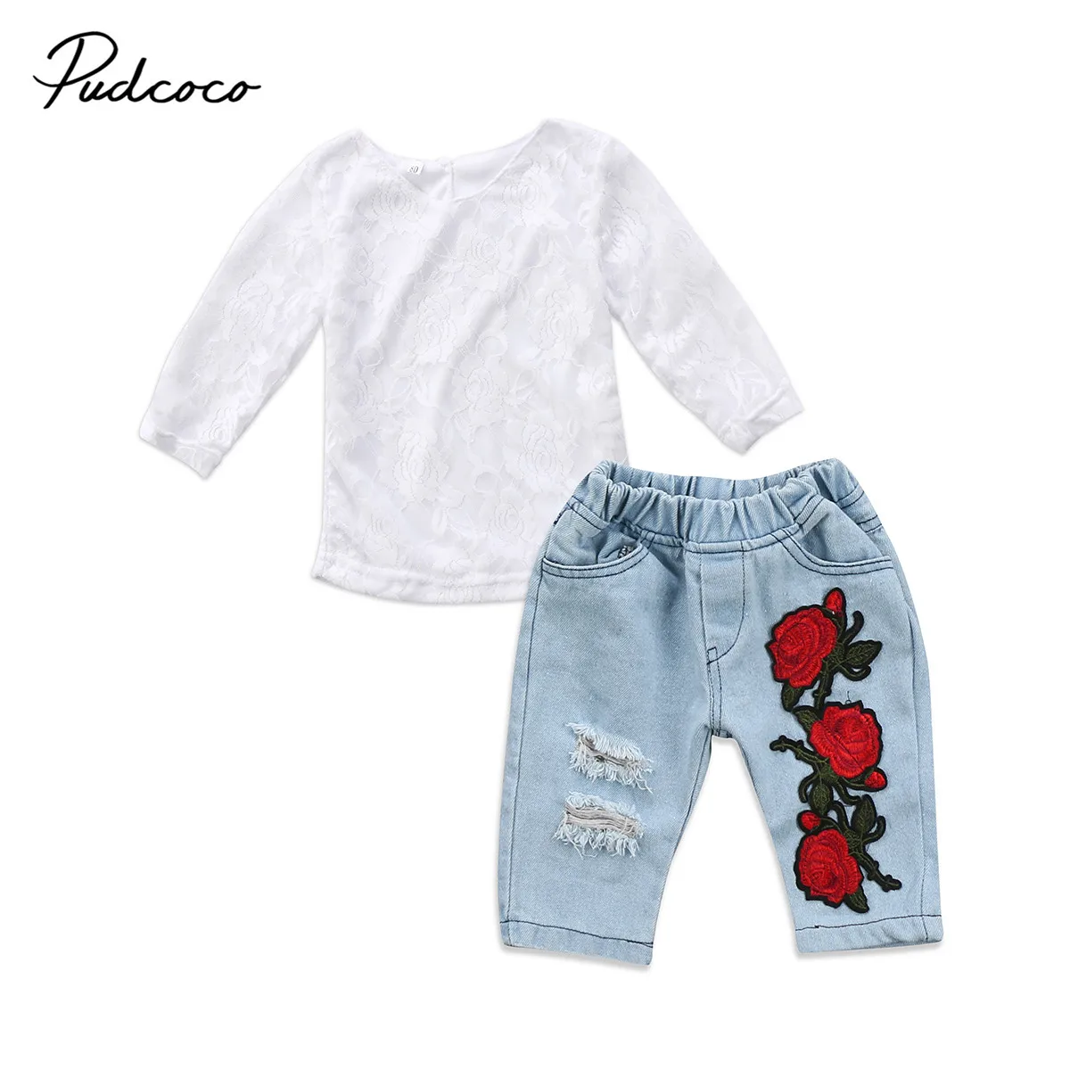 2017 Brand New Toddler Infant Child Kids Baby Girls 3D Flower Lace Top