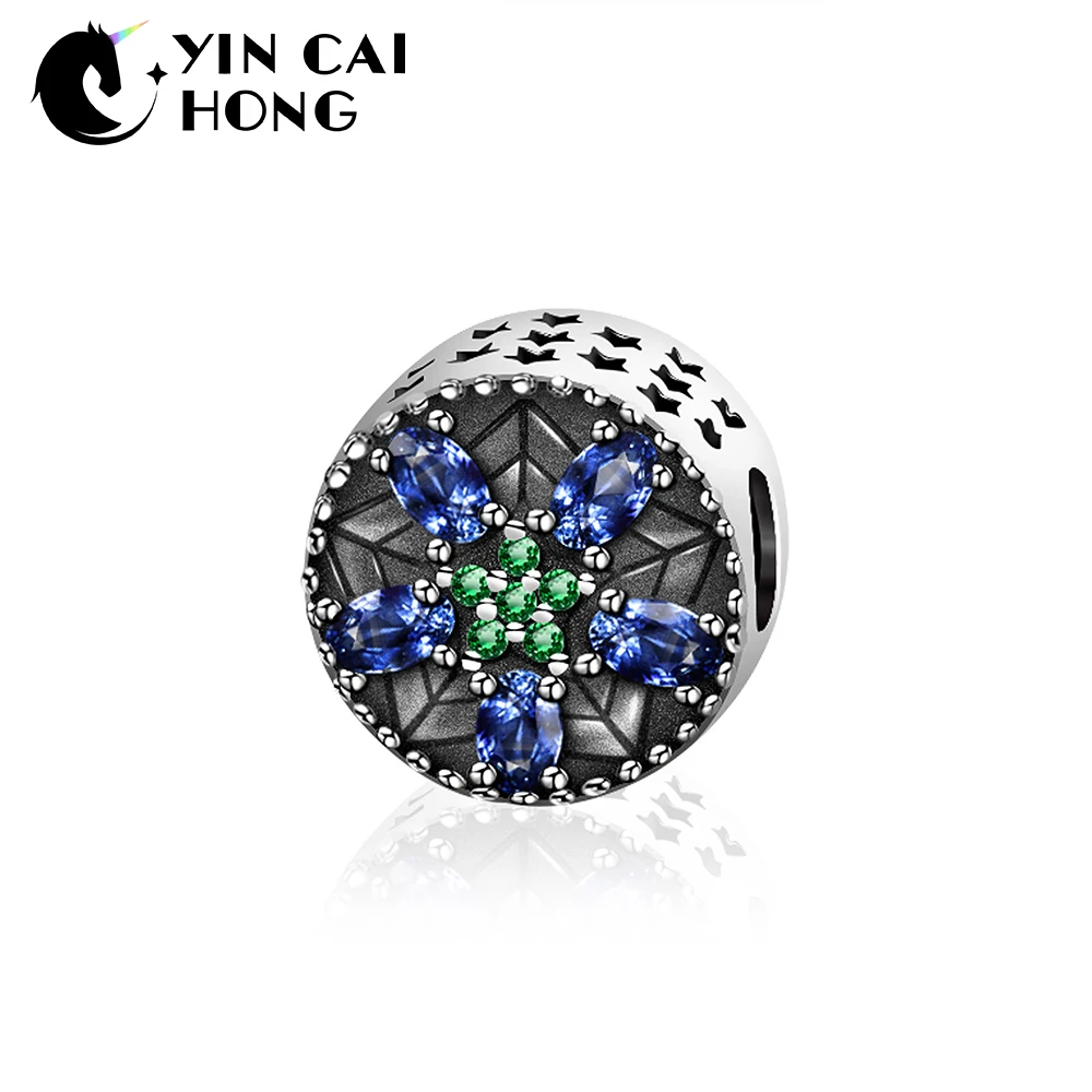 

YCH 100% 925 Sterling Silver Original Blue Temptation Gem Charm Beaded Women Fashion Jewelry Natural Glittering Gemstone